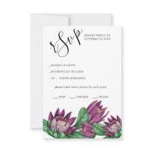 Deep Purple King Protea Watercolor Art