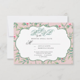 Tarjeta De Confirmación De Asistencia Del Boda de licitación establecido en Spun Azúcar
