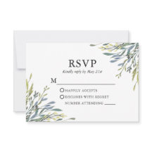 Delicada acuarela Boda de la vegetación botánica