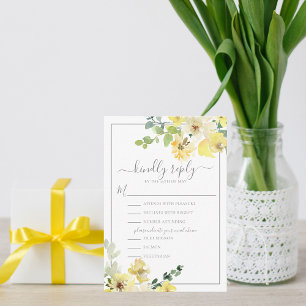 Tarjeta De Confirmación De Asistencia Delicado Boda de verano verde azulado floral amari
