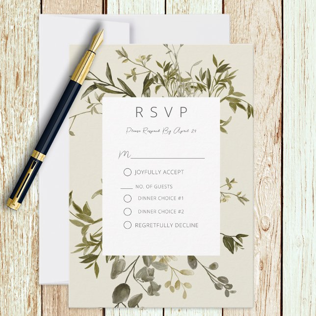 Tarjeta De Confirmación De Asistencia Delicado Boda del Boho Greenery (Subido por el creador)