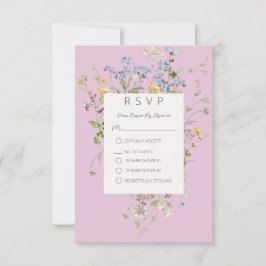 Tarjeta De Confirmación De Asistencia Delicado Boho Wildflowers Boda Rosa