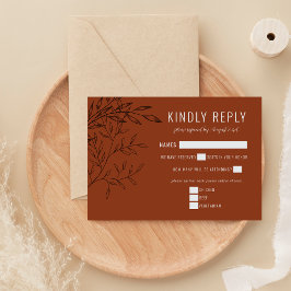 Tarjeta De Confirmación De Asistencia Delicate Foliage | Rust Naranja |