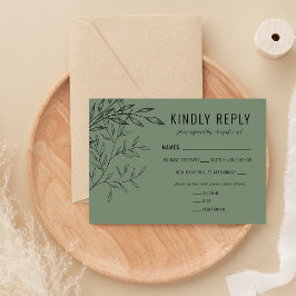 Tarjeta De Confirmación De Asistencia Delicate Foliage | Verde salvia |