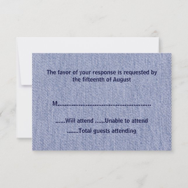 Tarjeta De Confirmación De Asistencia Denim All Purpose Response Card (Anverso)