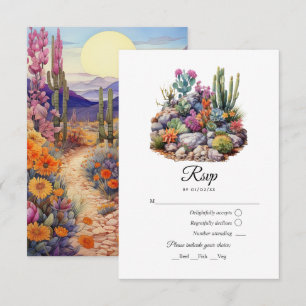 Tarjeta De Confirmación De Asistencia Desert Hues Floral Boda