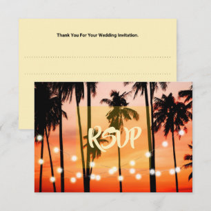 Tarjeta De Confirmación De Asistencia Destino tropical de bodas de playa