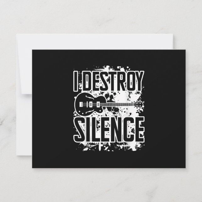 Tarjeta De Confirmación De Asistencia Destruyo Silence Bass Player Funny Guitar Music E (Anverso)