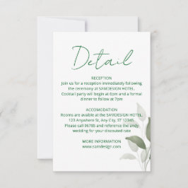 Tarjeta De Confirmación De Asistencia DETAIL, boda de hoja