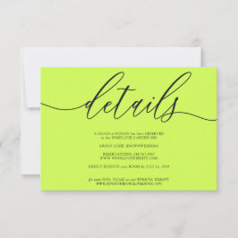 Tarjeta De Confirmación De Asistencia Detalles Cyber Lime Jet Black Simple