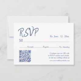 Tarjeta De Confirmación De Asistencia Detalles de Boda con Corona de Flor Silvestre Azul