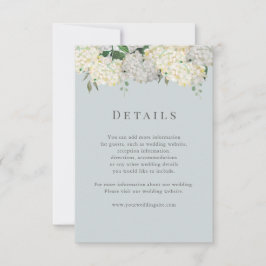 Tarjeta De Confirmación De Asistencia Detalles de Boda con Hortensias Azules Polvorienta