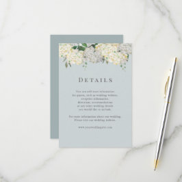 Tarjeta De Confirmación De Asistencia Detalles de Boda con Hortensias Azules Polvorienta
