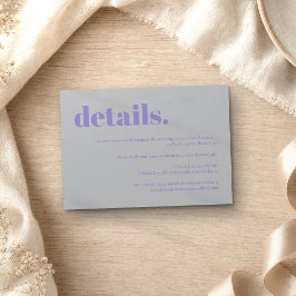 Tarjeta De Confirmación De Asistencia detalles de boda de plata Simple Lavanda