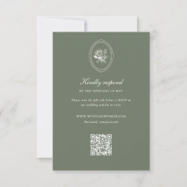 Tarjeta De Confirmación De Asistencia Detalles de Boda de Rosa Verde Salvia
