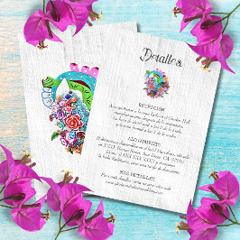 Tarjeta De Confirmación De Asistencia Detalles de Boda español, ruso y mexicano