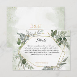 Tarjeta De Confirmación De Asistencia Detalles de boda geométricos boho con verde