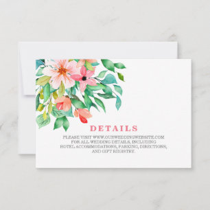 Tarjeta De Confirmación De Asistencia Detalles de boda playera floral tropical