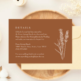 Tarjeta De Confirmación De Asistencia Detalles de la boda de flores silvestres de color 