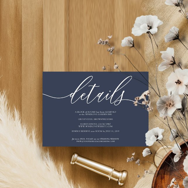 Tarjeta De Confirmación De Asistencia Detalles de la marina simple (Subido por el creador)