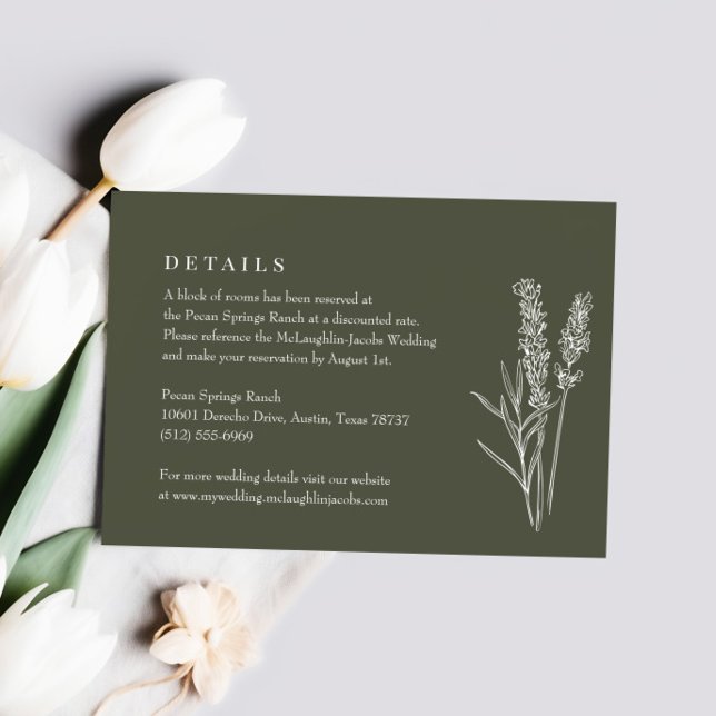 Tarjeta De Confirmación De Asistencia Detalles del Boda Boho Olive Green Wildflower (Subido por el creador)