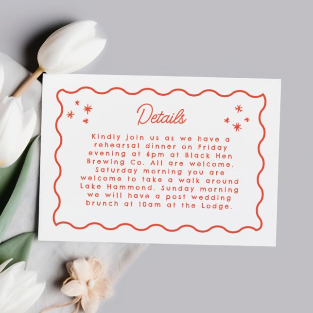 Tarjeta De Confirmación De Asistencia Detalles del Boda de Doodle caprichoso Wavy Border (Subido por el creador)