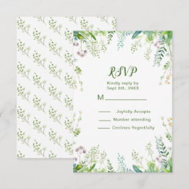 Tarjeta De Confirmación De Asistencia Detalles del Boda de Eucalyptus Greenery