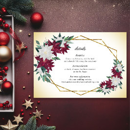 Tarjeta De Confirmación De Asistencia Detalles del Boda de Navidades de Poinsettias de B