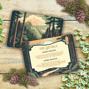 Tarjeta De Confirmación De Asistencia Detalles del Boda del Bosque de Montaña de Aventur
