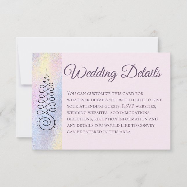 Tarjeta De Confirmación De Asistencia *~* Detalles del Boda del Pastel de Geometría Sagr (Anverso)