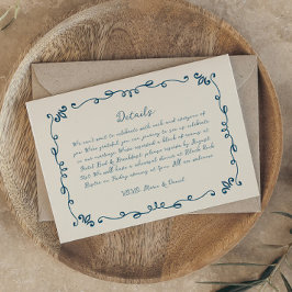 Tarjeta De Confirmación De Asistencia Detalles del Boda ilustrado manuscrito caprichoso