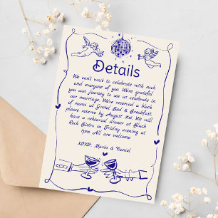 Tarjeta De Confirmación De Asistencia Detalles del Boda manuscrito caprichoso
