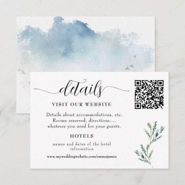 Tarjeta De Confirmación De Asistencia Detalles del Boda Misty Morning Meadow (Anverso / Reverso)