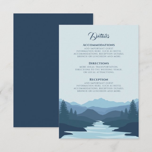 Tarjeta De Confirmación De Asistencia Detalles del Boda Rústico Misty Mountains (Anverso / Reverso)