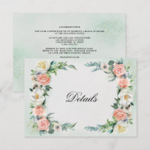 Detalles del boda | Tarjeta de Rosas de acuarela