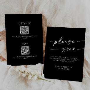 Tarjeta De Confirmación De Asistencia Detalles del código QR EDITABLE COLOR de Moda Boho