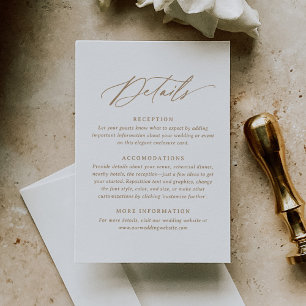 Tarjeta De Confirmación De Asistencia Detalles del moderno Boda de caligrafía de oro Min