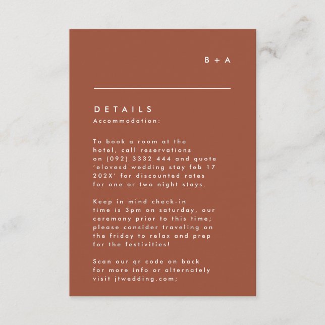 Tarjeta De Confirmación De Asistencia Detalles del Monograma Blanco Negro Moderno Simple (Anverso)