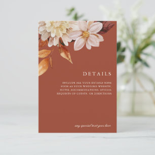 Tarjeta De Confirmación De Asistencia Detalles elegantes del gabinete de Boda floral de