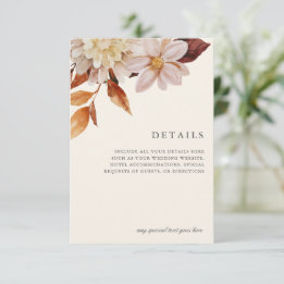Tarjeta De Confirmación De Asistencia Detalles elegantes del gabinete de Boda floral de 