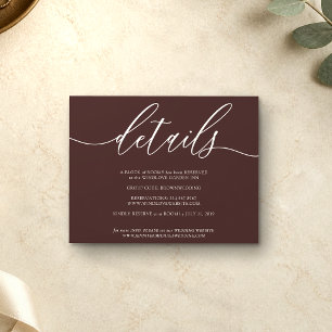 Tarjeta De Confirmación De Asistencia Detalles Firma Simple Chocolate marrón