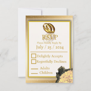 Tarjeta De Confirmación De Asistencia Día de la Boda Bliss Elegant