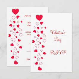 Tarjeta De Confirmación De Asistencia Día de San Valentín de diseño de corazones rojos B