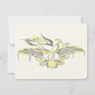 TARJETA DE CONFIRMACIÓN DE ASISTENCIA DINERO VIEJO, AVES DE AMOR,