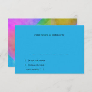 Tarjeta De Confirmación De Asistencia Diseño de acuarela del bloque de color de la tarje