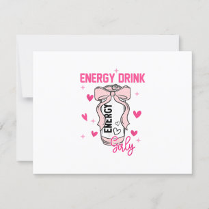 Tarjeta De Confirmación De Asistencia Diseño de Amante de Bebida Energética Girly Funny