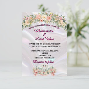 Tarjeta De Confirmación De Asistencia Diseño de Boda Floral Romántico