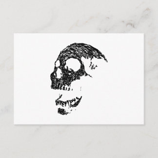 Tarjeta De Confirmación De Asistencia Diseño de cráneo en blanco y negro.
