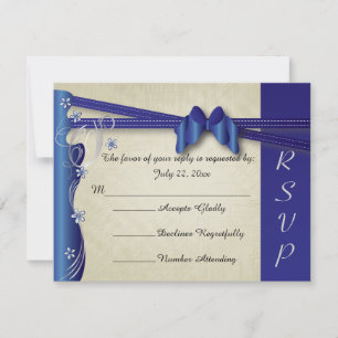 Tarjeta De Confirmación De Asistencia Diseño de curvado con clase de época Sapphire y