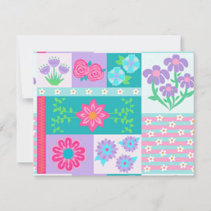 Tarjeta De Confirmación De Asistencia Diseño de flores vibrantes en flor